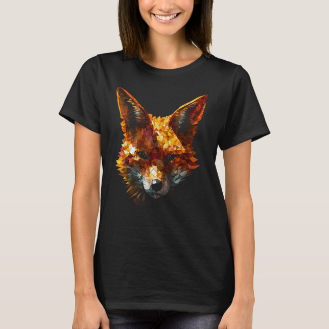 Fox Polygon  Art Animal Fox T-Shirt (Front)