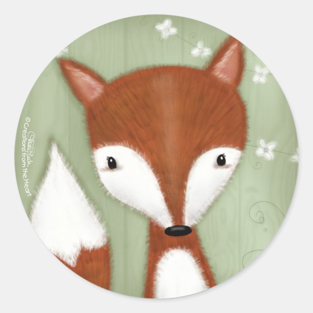 Fox Portrait Classic Round Sticker (Front)