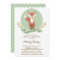 Fox Portrait Green Bridal Shower Invitation