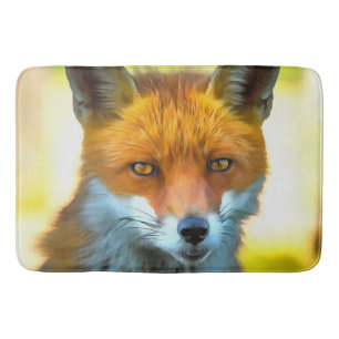 Fox Portrait Realistic Wildlife Art Bath Mat