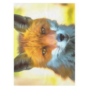 Fox Portrait Realistic Wildlife Art Tablecloth