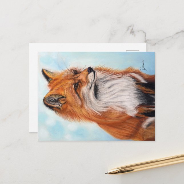 Fox Postcard Print  (Front/Back In Situ)