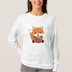 Fox Powered By Ramen Cute Kawaii Foxes T-Shirt