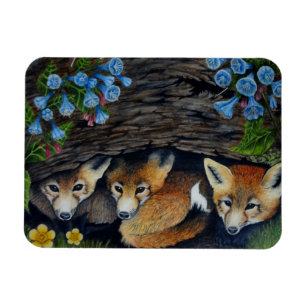 Fox Pups Magnet