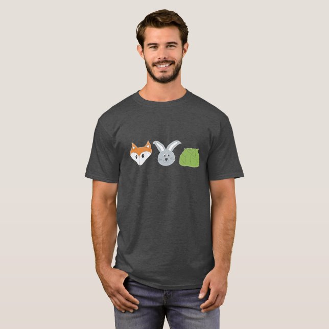 Fox Rabbit Cabbage Men's Dark Tee (Front Full)