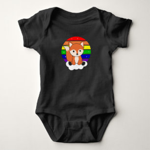 Fox Rainbow Glitter Kawaii Orange Baby Bodysuit