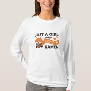 Fox Ramen Sweet Animals Eating Pasta T-Shirt