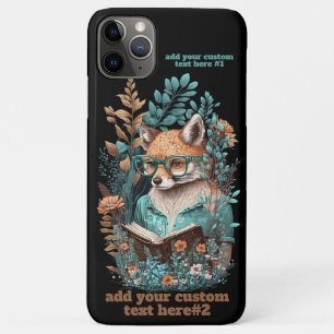 Fox Read Book Wildflower Cottagecore Floral Custom iPhone 11 Pro Max Case