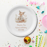 Fox Reading a Book Chapter One 1st Birthday Party  Paper Plate<br><div class="desc">Chapter one Woodland Fox Reading a Book Storybook 1st Birthday. Featuring a cute red fox reading a book The templates are set up ready for you to customise and personalise with your party details . If you would like to change the colour or style of the font please click the...</div>
