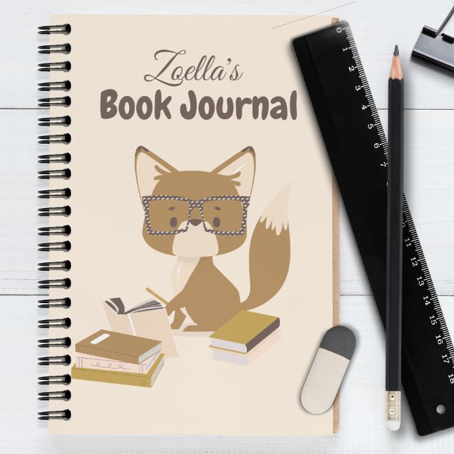 Fox Reading Journal Book Review Personalised (Reading Collection Notebook Journal Fox)