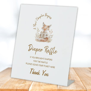 Fox Reading  New Chapter Begins Diaper Raffle Sign