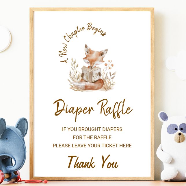 Fox Reading  New Chapter Begins Diaper Raffle Sign (Creator Uploaded)