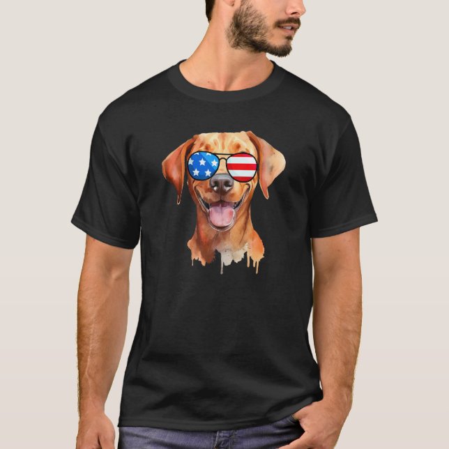 Fox Red Lab Mom Dad Flag Labrador Retriever T-Shirt (Front)