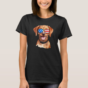 Fox Red Lab Mum Dad Flag Labrador Retriever T-Shirt