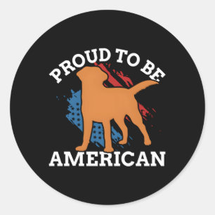 Fox Red Lab Mum Dad Labrador Retriever Flag Classic Round Sticker
