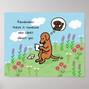 Fox Red Labrador and Letter Someone Cares Poster