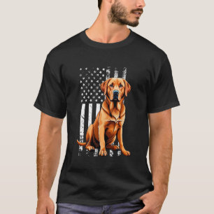 Fox Red Labrador Owner Dog USA Flag T-Shirt
