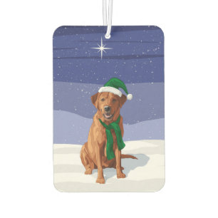Fox Red Labrador Retriever Christmas Dog Car Air Freshener