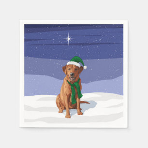 Fox Red Labrador Retriever Christmas Dog Napkin