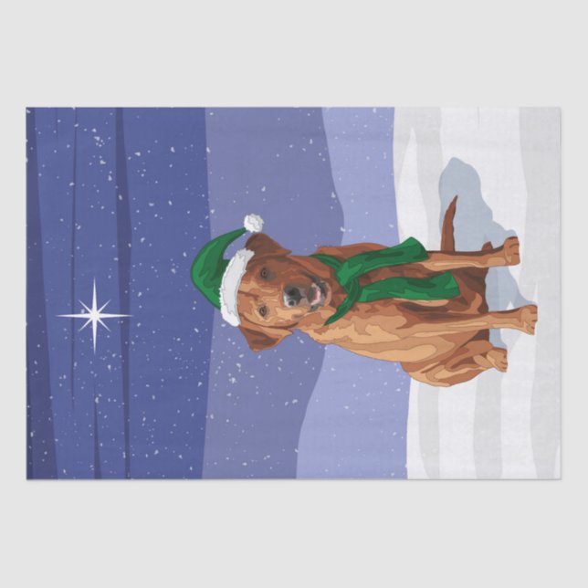 Fox Red Labrador Retriever Christmas Dog Tissue Paper (Front)