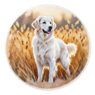 Fox Red Labrador Retriever Dog Ceramic Knob