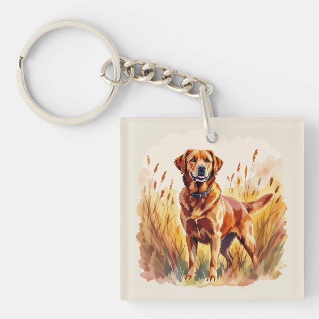 Fox Red Labrador Retriever Dog Key Ring (Front)