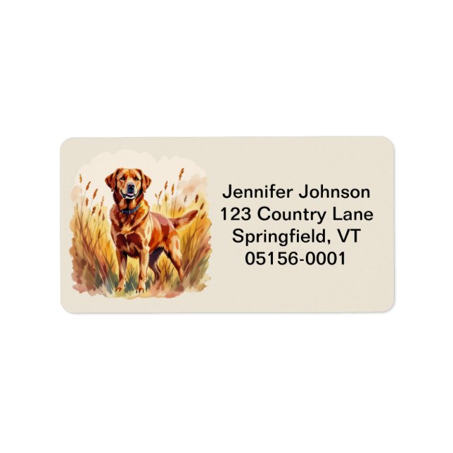 Fox Red Labrador Retriever Dog Label (Front)