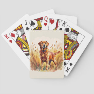 Fox Red Labrador Retriever Dog Playing Cards