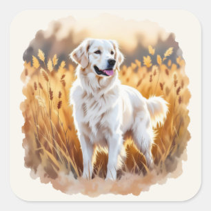 Fox Red Labrador Retriever Dog Square Sticker