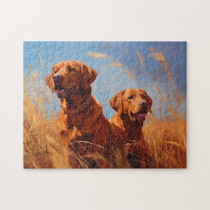 Fox red labrador retrievers jigsaw puzzle