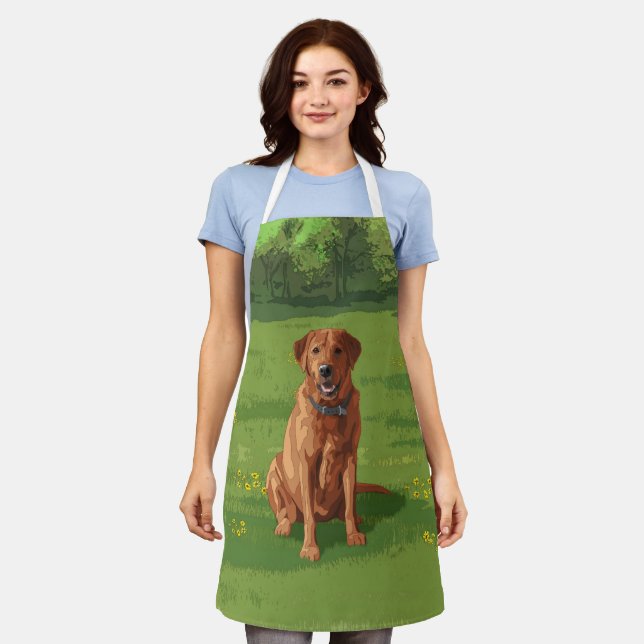 Fox Red Yellow Labrador Retriever Dog Apron (Worn)