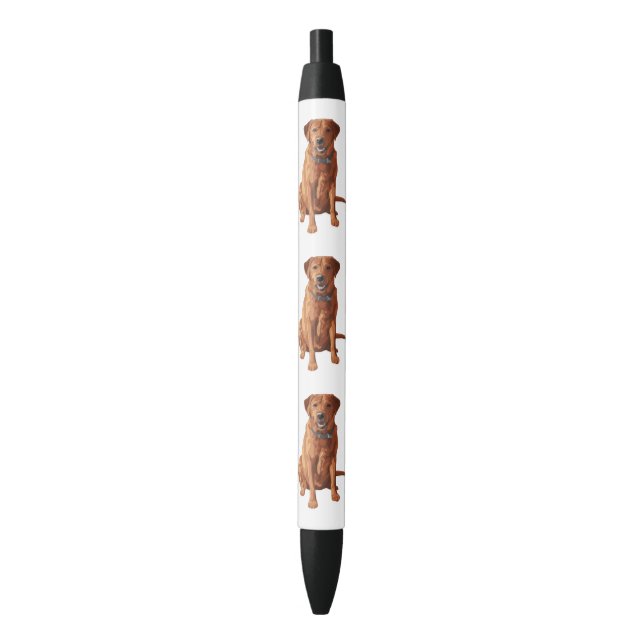 Fox Red Yellow Labrador Retriever Dog Black Ink Pen (Front Vertical)