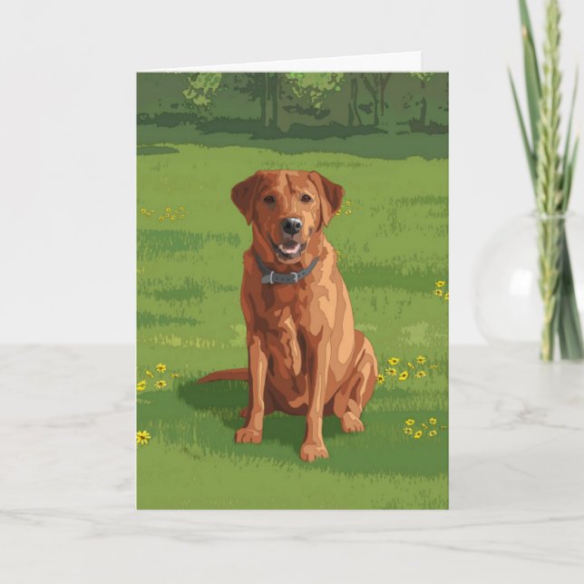 Fox Red Yellow Labrador Retriever Dog Card (Front)
