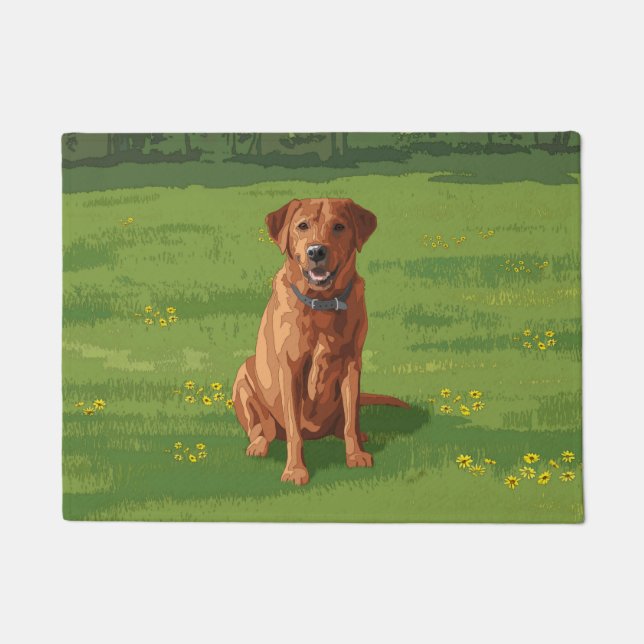 Fox Red Yellow Labrador Retriever Dog Doormat (Front)