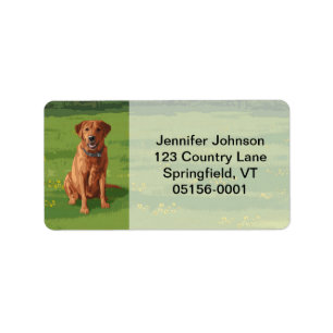 Fox Red Yellow Labrador Retriever Dog Label