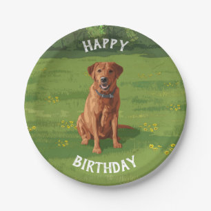 Fox Red Yellow Labrador Retriever Dog Paper Plate