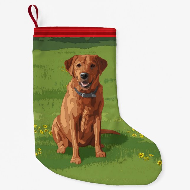 Fox Red Yellow Labrador Retriever Dog Small Christmas Stocking (Front)