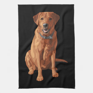 Fox Red Yellow Labrador Retriever Dog Tea Towel