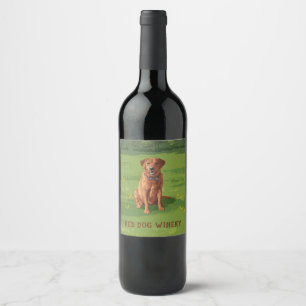 Fox Red Yellow Labrador Retriever Dog Wine Label
