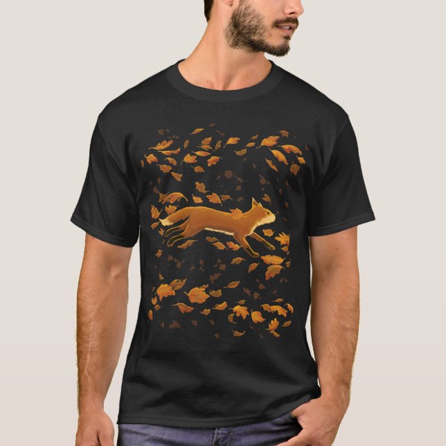 Fox Running Through Fall T-Shirt (Front)