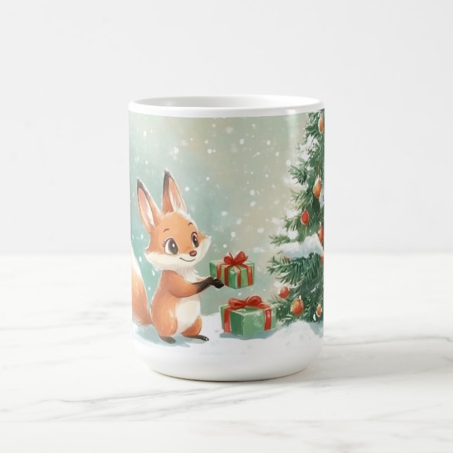 Fox’s First Snowfall by the Christmas Tree Coffee Mug (Center)