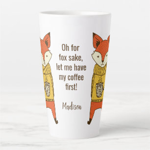 Fox Sake custom name & text Latte mug