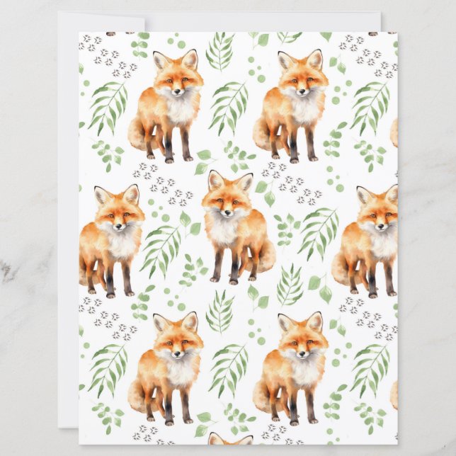 Fox Scrapbook Paper (Front)