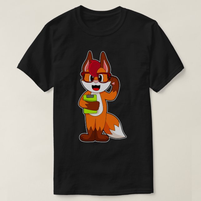 Fox Secretary Notepad T-Shirt (Design Front)
