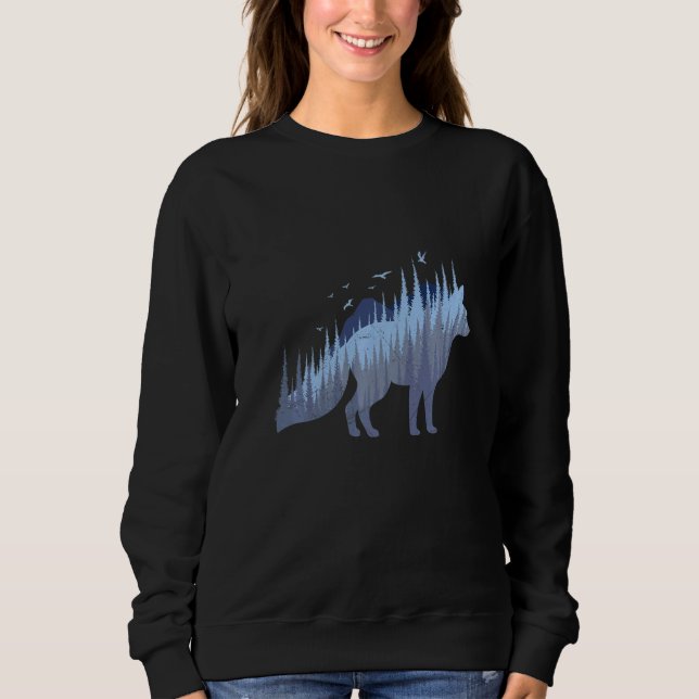 Fox silhouette fox forest hunter  2 sweatshirt (Front)