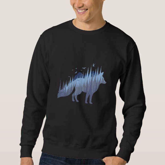 Fox silhouette fox forest hunter  2 sweatshirt (Front)