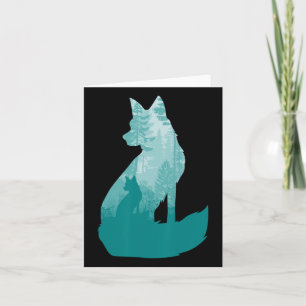 Fox Silhouette In The Forest Animal Hunter Hunting Card