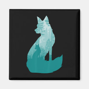 Fox Silhouette In The Forest Animal Hunter Hunting Magnet
