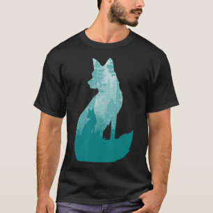 Fox Silhouette In The Forest Animal Hunter Hunting T-Shirt