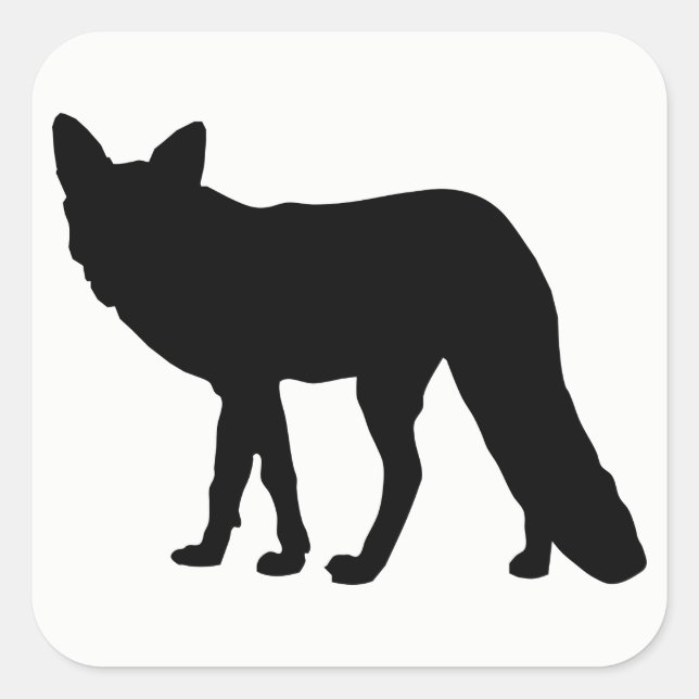 Fox Silhouette Square Sticker (Front)